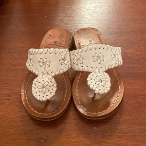 White Leather Jack Rogers Girls Sandals